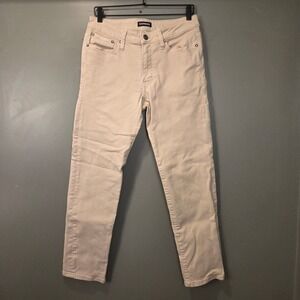 Express Men's Slim Straight Jeans, Size 30x30, Cream Light Tan